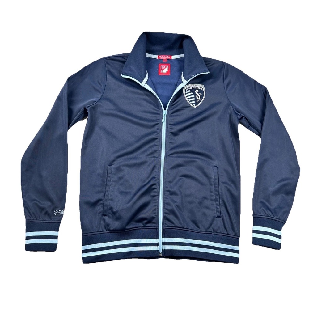 Mitchell Ness Sporting Kansas City MLS Jacket Womens L Soccer Warmup Full Zip